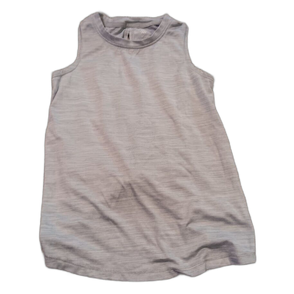 All Motion Girls 6/6X Sleeveless Athletic Tank Top Gray Knot Back Keyhole